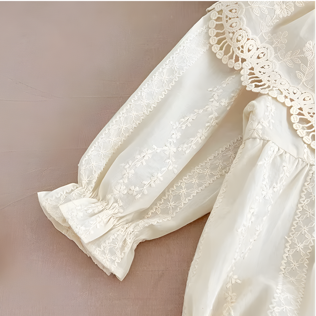 Barboteuse BÉBÉ 100% Coton Brodée - "Fleurs de Coton" | Etika Paris